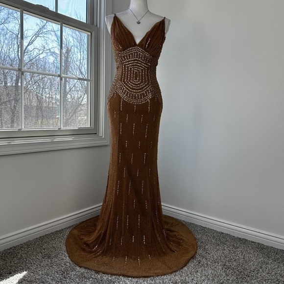 Cache Women's Brown and Gold Dress - Picture 1 of 5